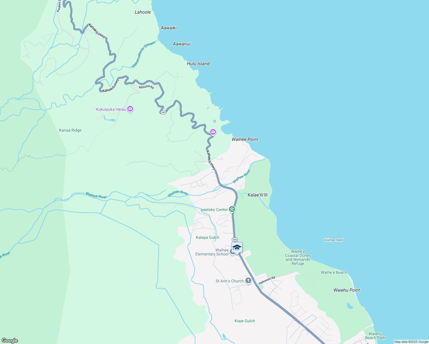 map of restaurants, bars, coffee shops, grocery stores, and more near 2609 Kahekili Highway in Wailuku