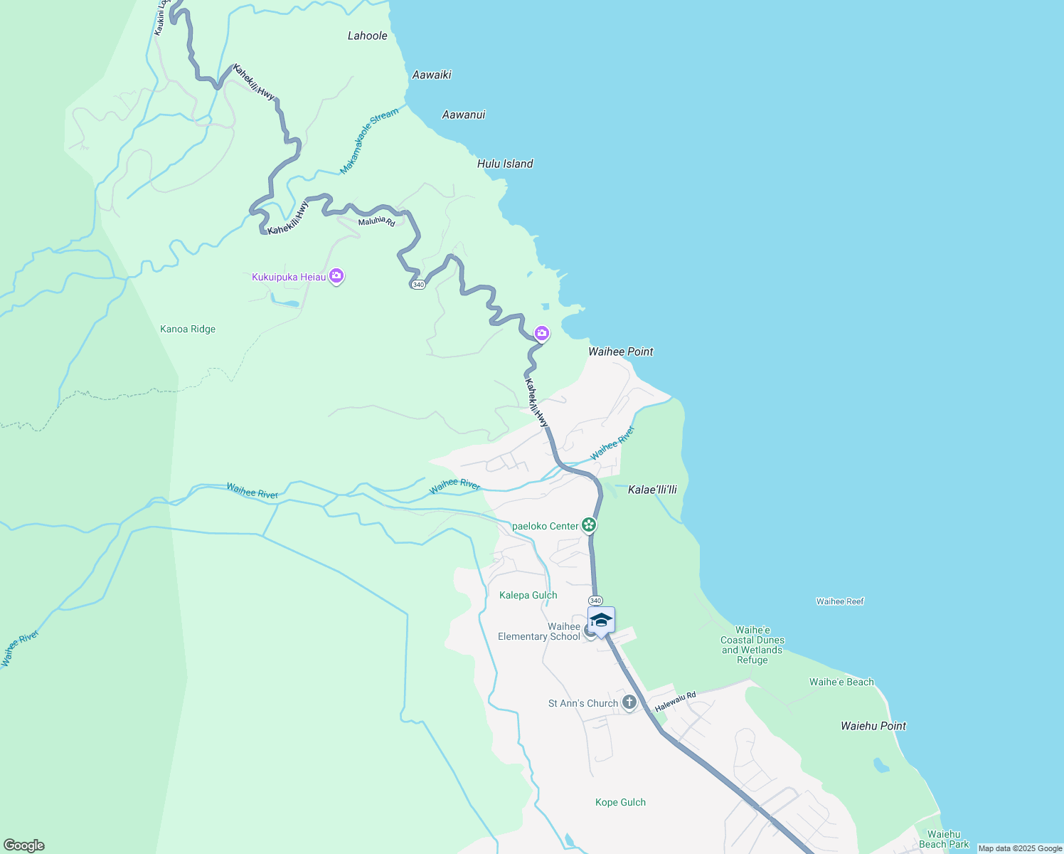 map of restaurants, bars, coffee shops, grocery stores, and more near 2609 Kahekili Highway in Wailuku