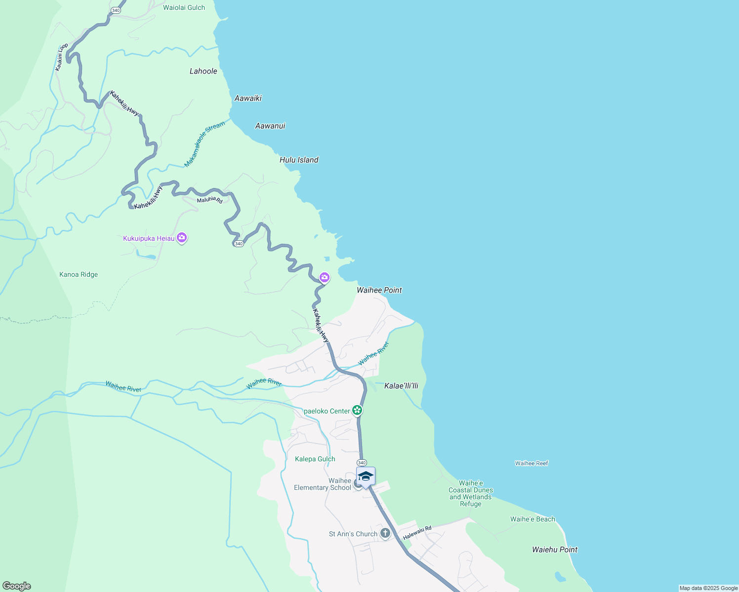 map of restaurants, bars, coffee shops, grocery stores, and more near 3040 Kahekili Highway in Wailuku