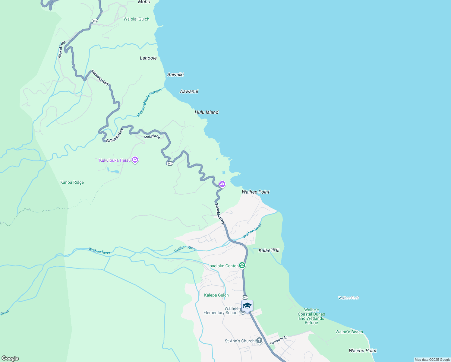 map of restaurants, bars, coffee shops, grocery stores, and more near 3040 Kahekili Highway in Wailuku