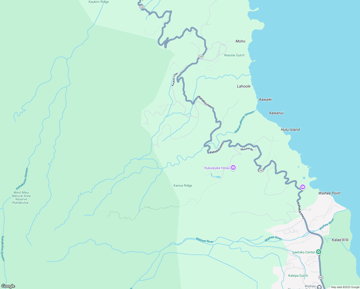 map of restaurants, bars, coffee shops, grocery stores, and more near 51 Lahaole Place in Wailuku