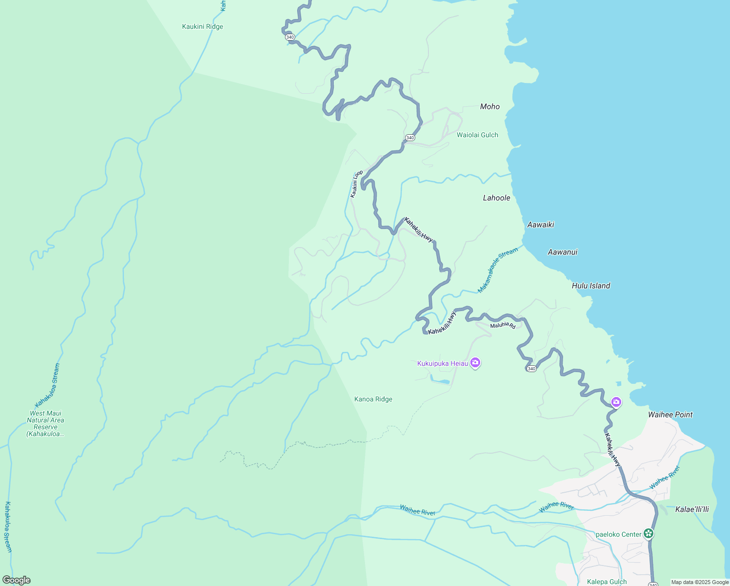 map of restaurants, bars, coffee shops, grocery stores, and more near 50 Lahaole Place in Wailuku