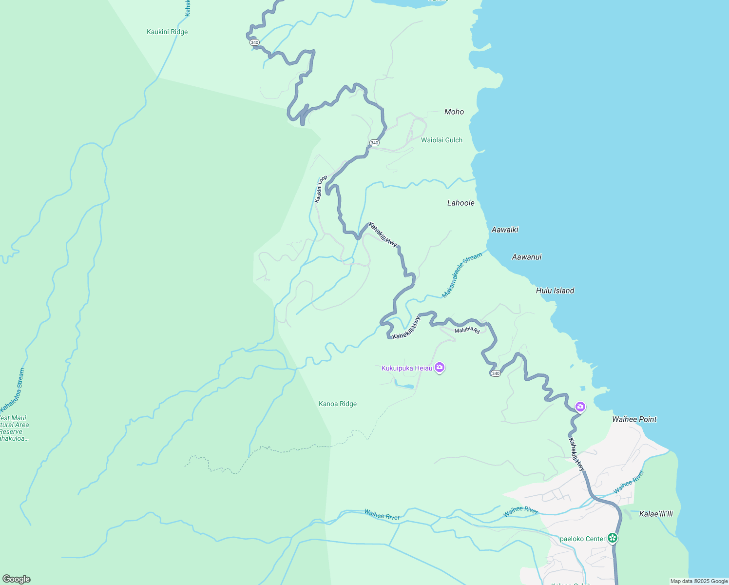 map of restaurants, bars, coffee shops, grocery stores, and more near 21 Lahaole Place in Wailuku