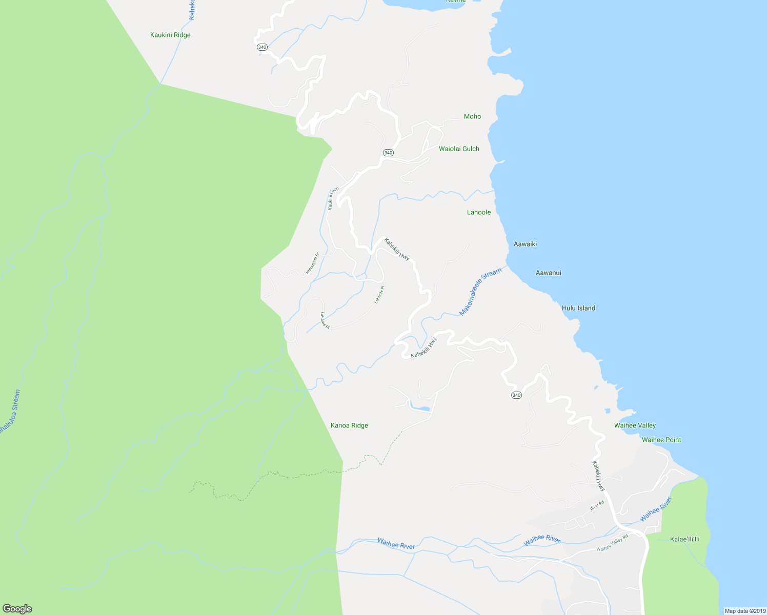 map of restaurants, bars, coffee shops, grocery stores, and more near 19 Lahaole Place in Wailuku