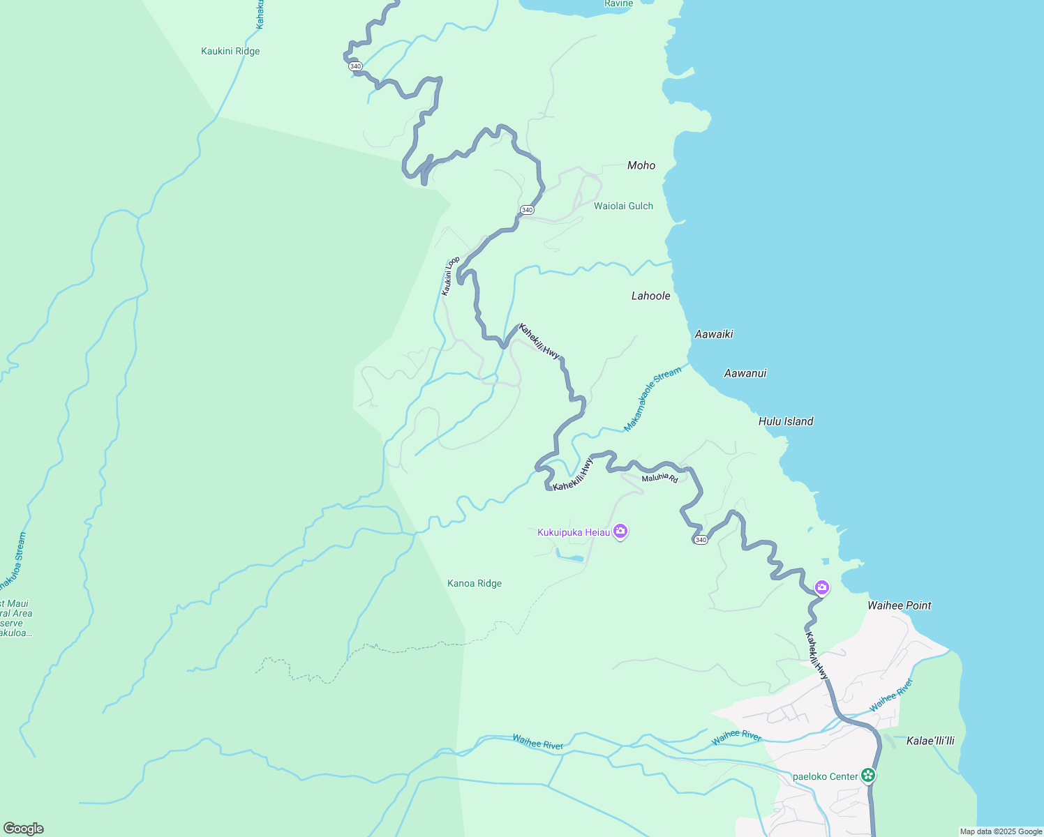 map of restaurants, bars, coffee shops, grocery stores, and more near 19 Lahaole Place in Wailuku