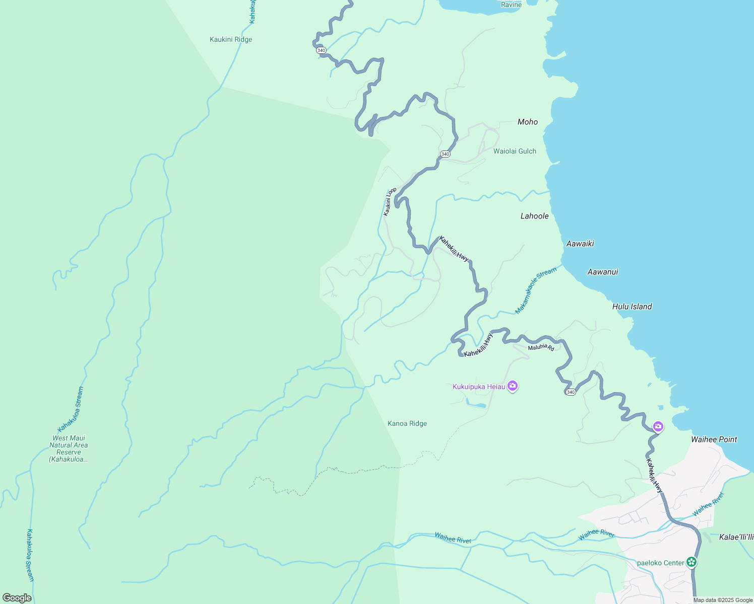 map of restaurants, bars, coffee shops, grocery stores, and more near 71 Lahaole Place in Wailuku