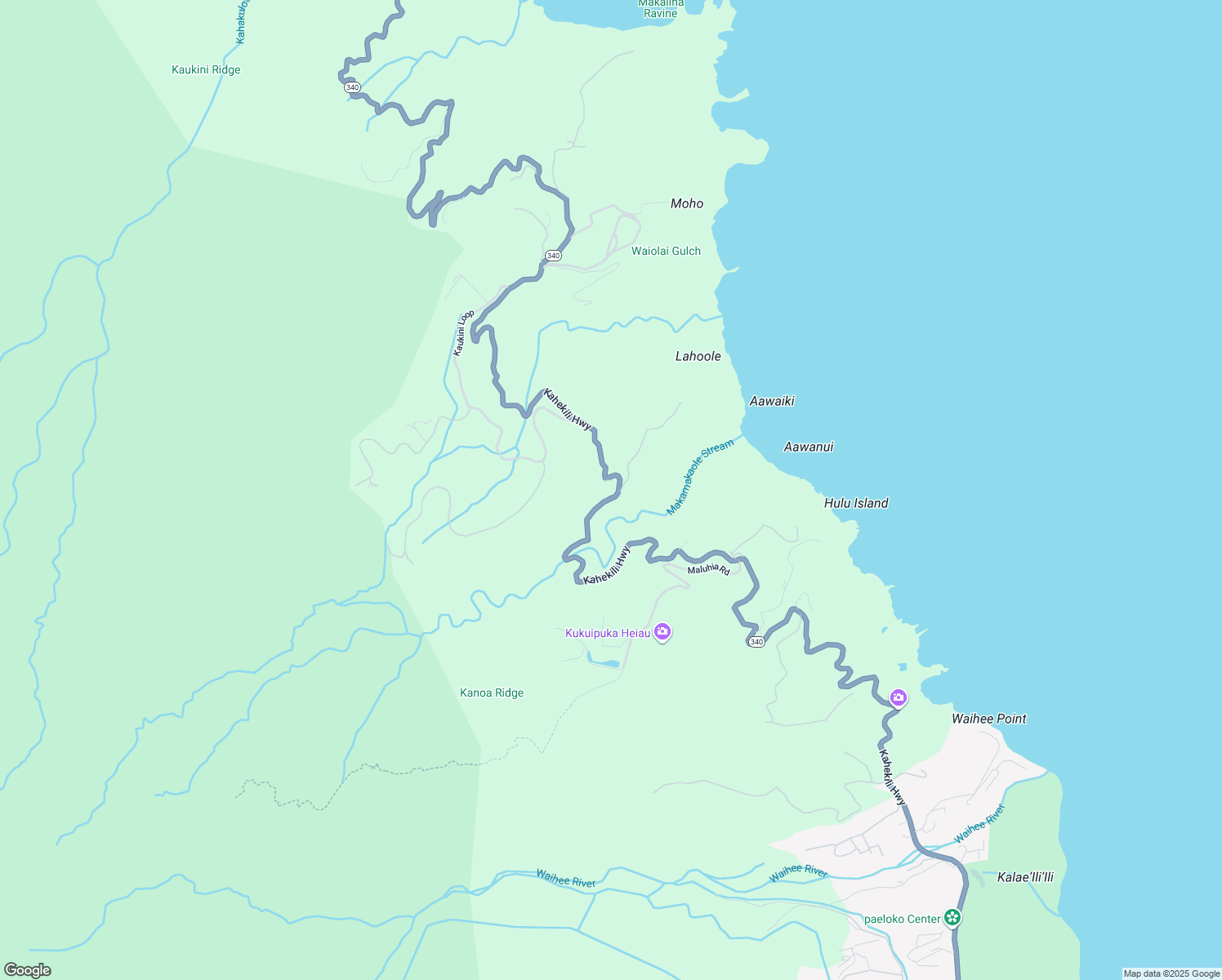 map of restaurants, bars, coffee shops, grocery stores, and more near 3737 Kahekili Highway in Wailuku