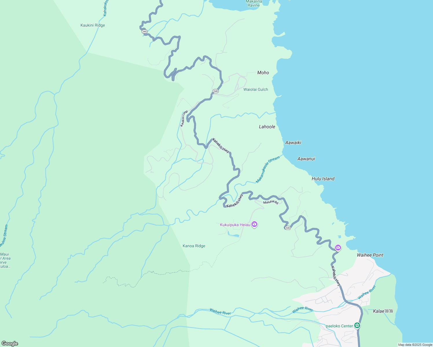 map of restaurants, bars, coffee shops, grocery stores, and more near 15 Lahaole Place in Wailuku