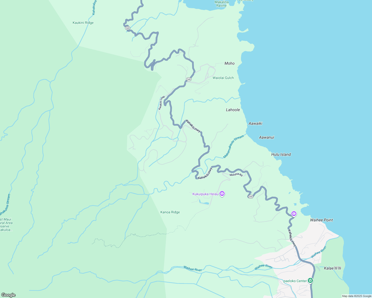 map of restaurants, bars, coffee shops, grocery stores, and more near 15 Lahaole Place in Wailuku