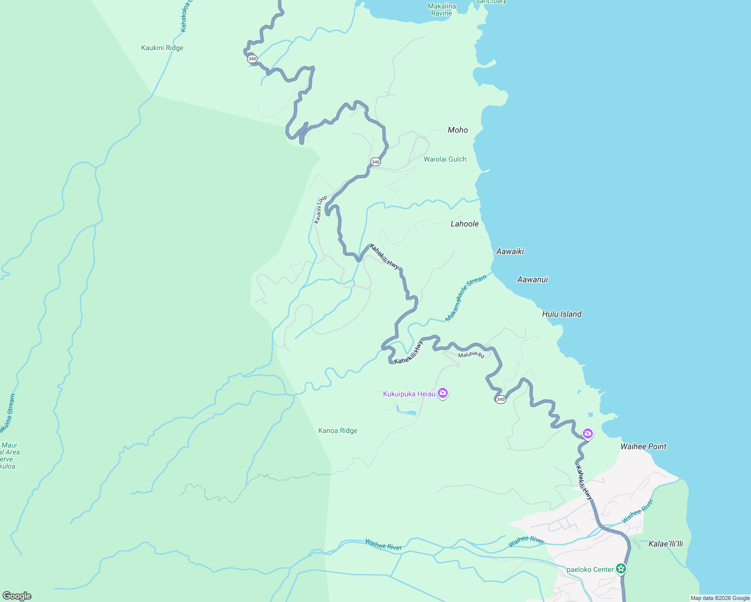 map of restaurants, bars, coffee shops, grocery stores, and more near 15 Lahaole Place in Wailuku
