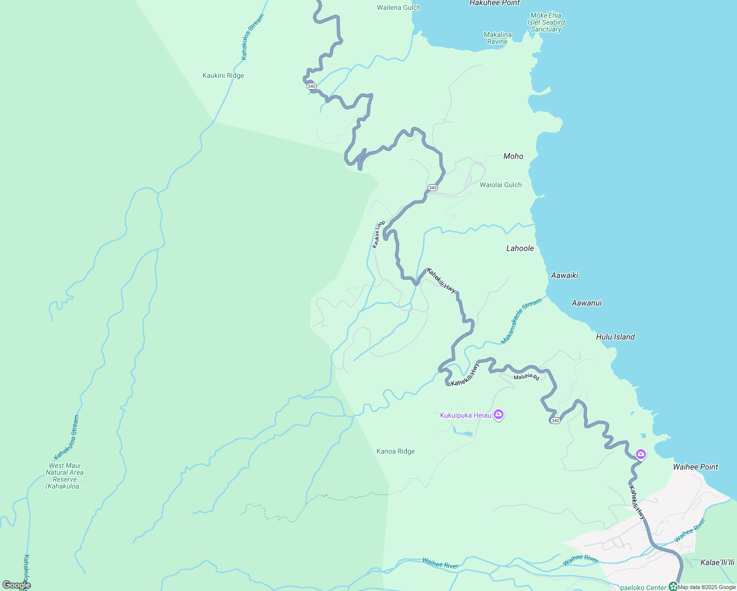 map of restaurants, bars, coffee shops, grocery stores, and more near 27 Hulumanu Place in Wailuku