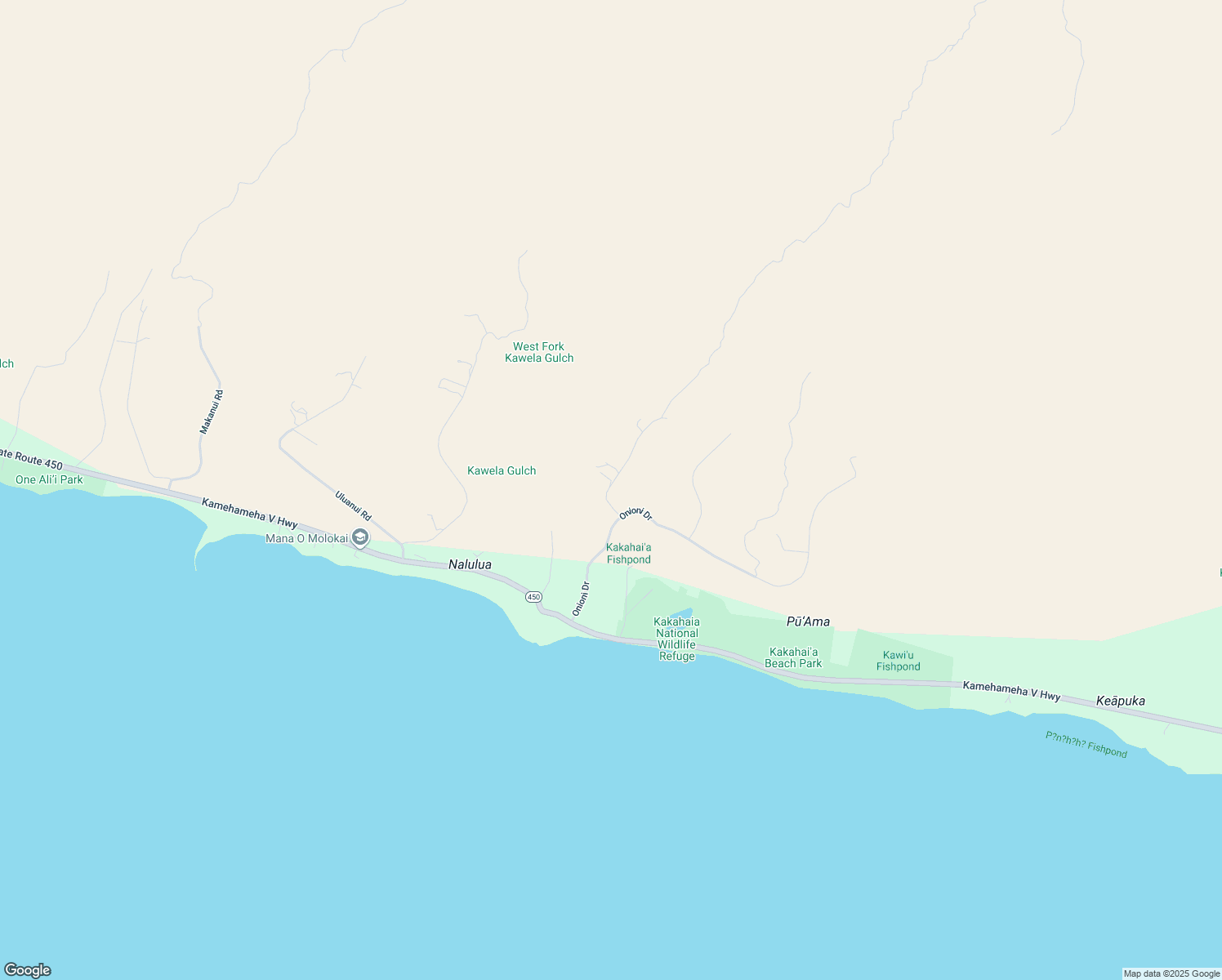 map of restaurants, bars, coffee shops, grocery stores, and more near 40 Kupaia Place in Kaunakakai