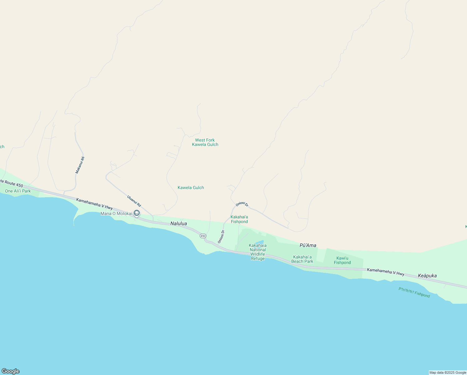 map of restaurants, bars, coffee shops, grocery stores, and more near 85 Kupaia Place in Kaunakakai