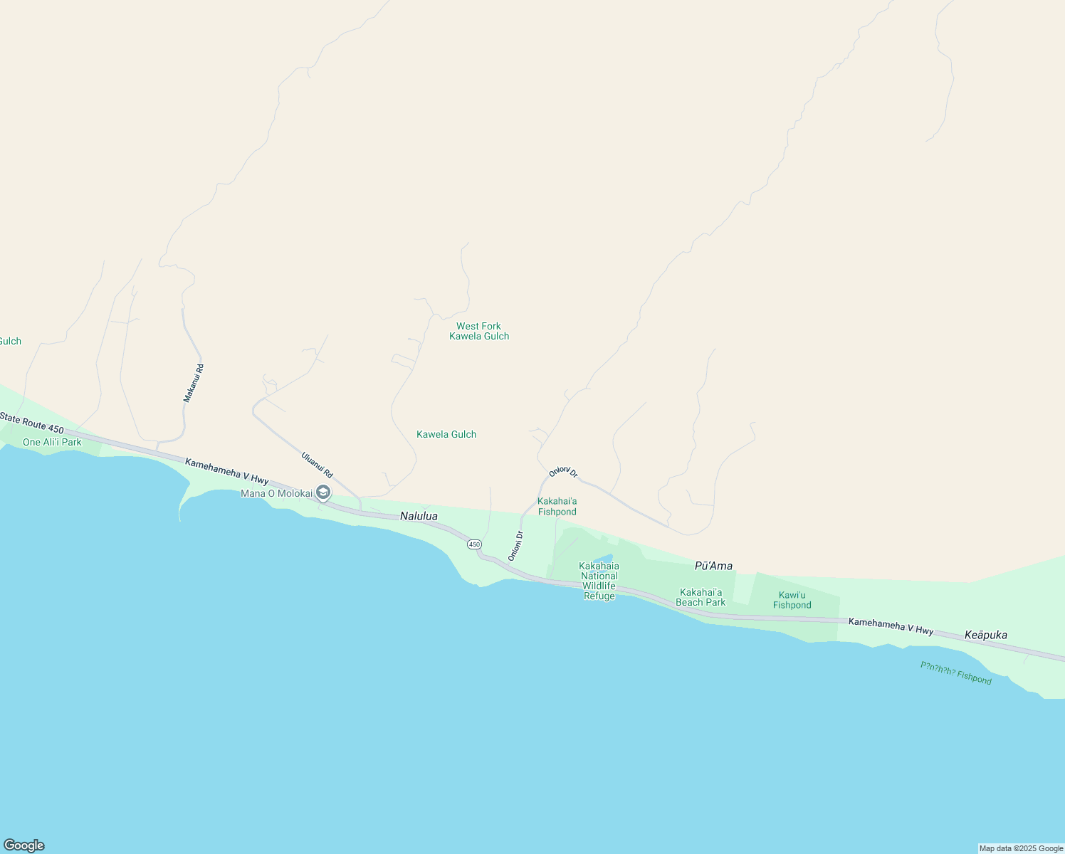 map of restaurants, bars, coffee shops, grocery stores, and more near 85 Kupaia Place in Kaunakakai