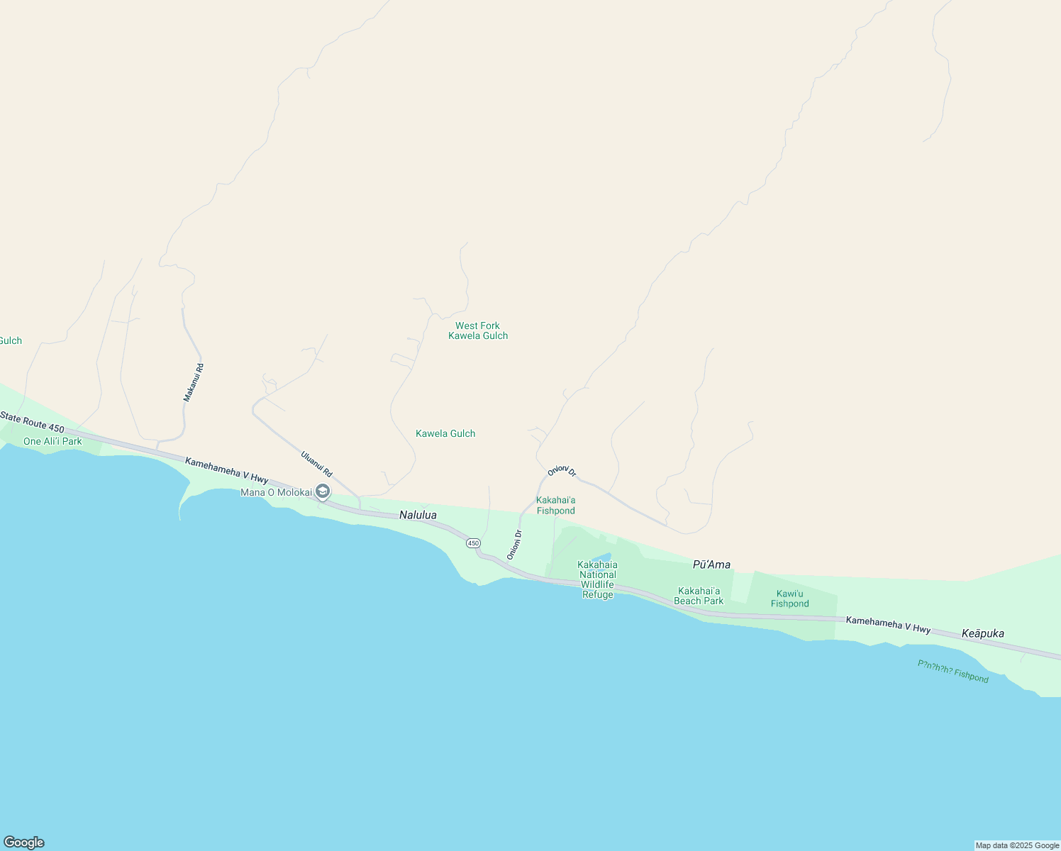 map of restaurants, bars, coffee shops, grocery stores, and more near 85 Kupaia Place in Kaunakakai
