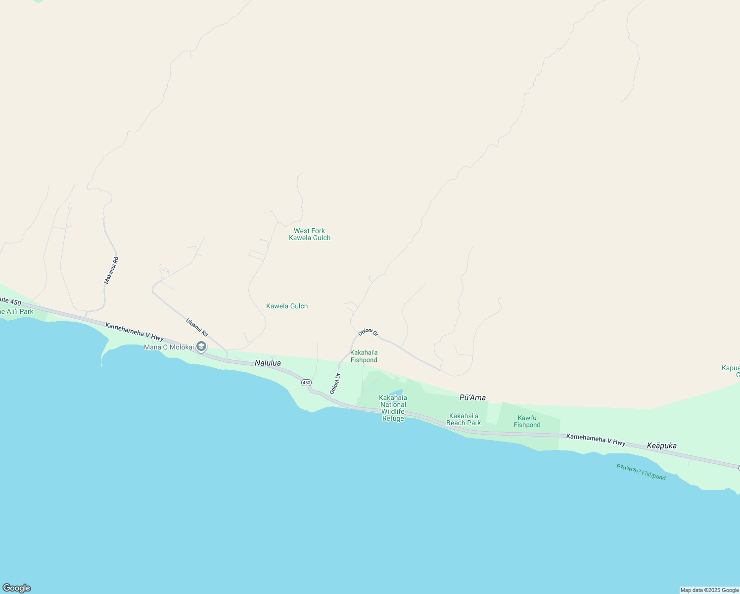 map of restaurants, bars, coffee shops, grocery stores, and more near 140 Kupaia Place in Kaunakakai