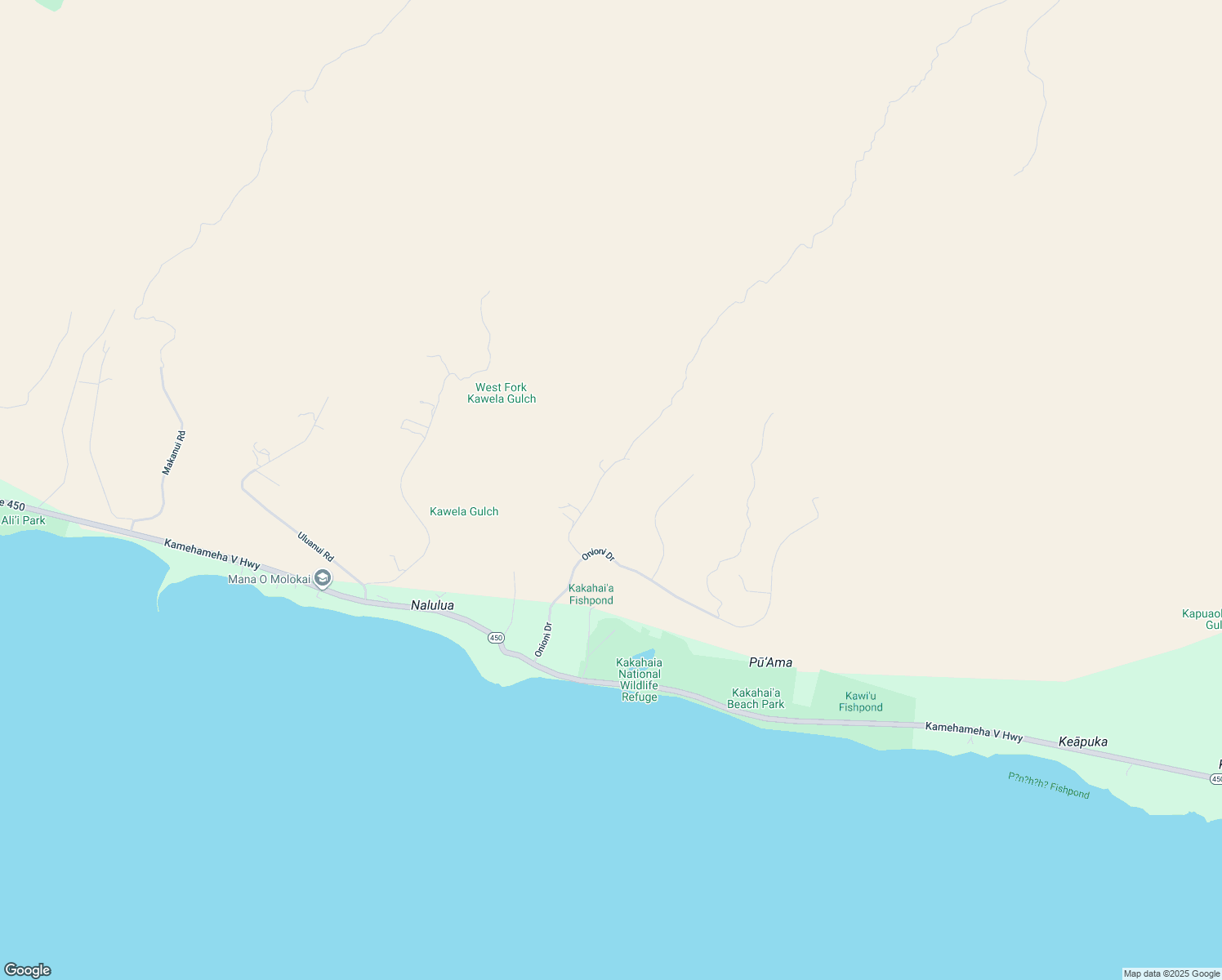 map of restaurants, bars, coffee shops, grocery stores, and more near 162 Kupaia Place in Kaunakakai