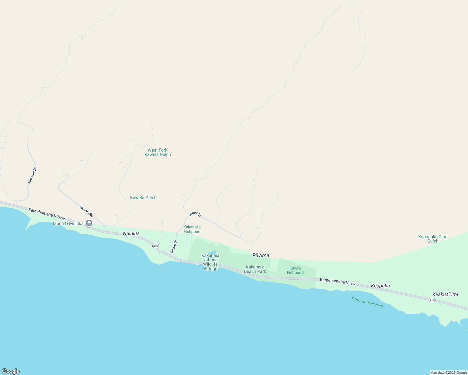 map of restaurants, bars, coffee shops, grocery stores, and more near 200 Waiokama Place in Kaunakakai