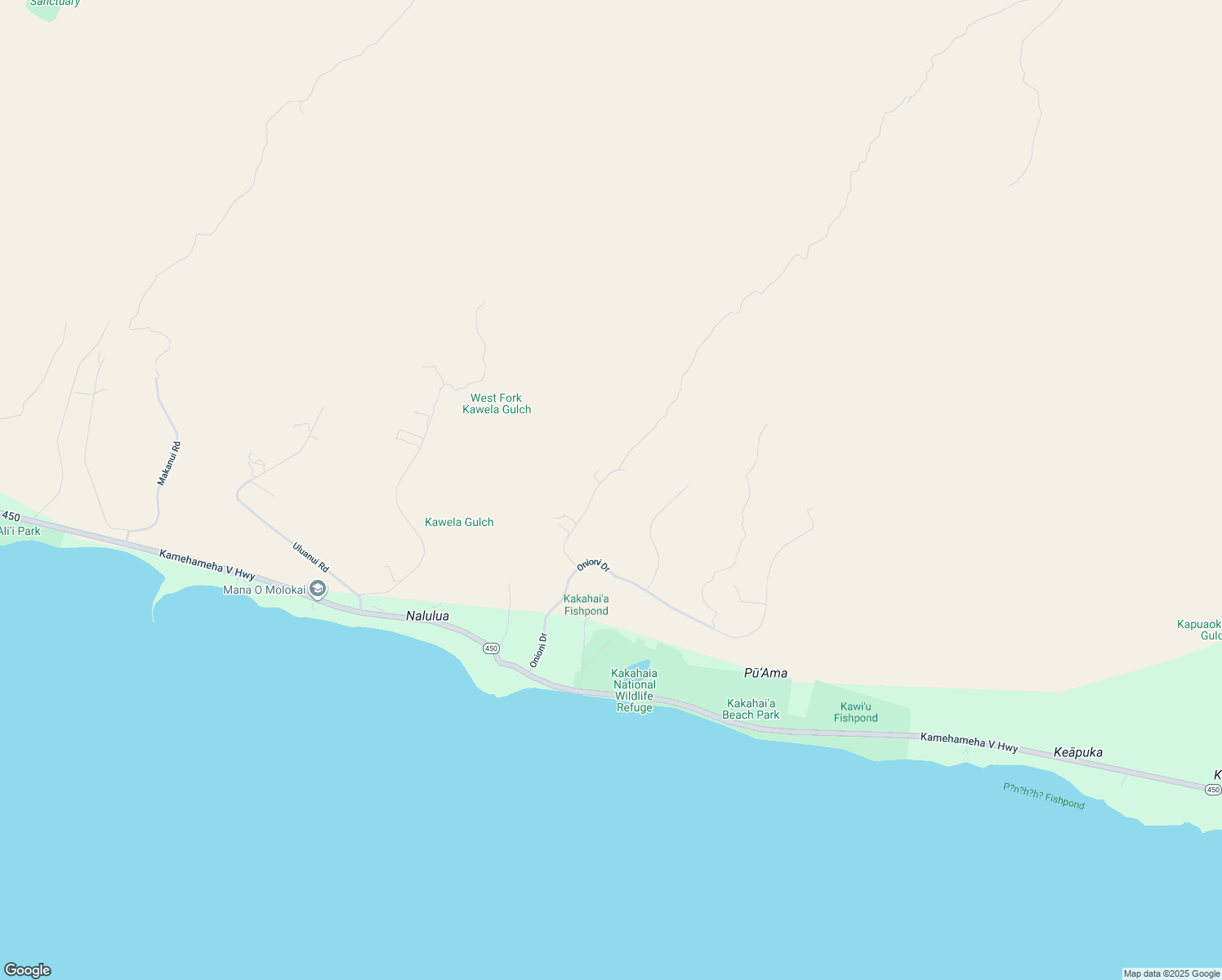 map of restaurants, bars, coffee shops, grocery stores, and more near 0 Kupaia Place in Kaunakakai