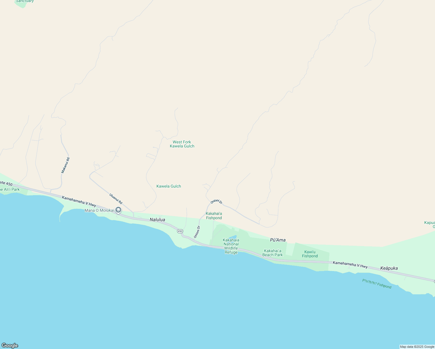 map of restaurants, bars, coffee shops, grocery stores, and more near 0 Kupaia Place in Kaunakakai