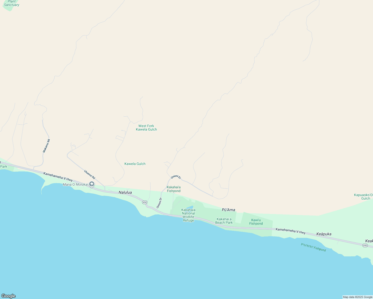 map of restaurants, bars, coffee shops, grocery stores, and more near 214 Kupaia Place in Kaunakakai