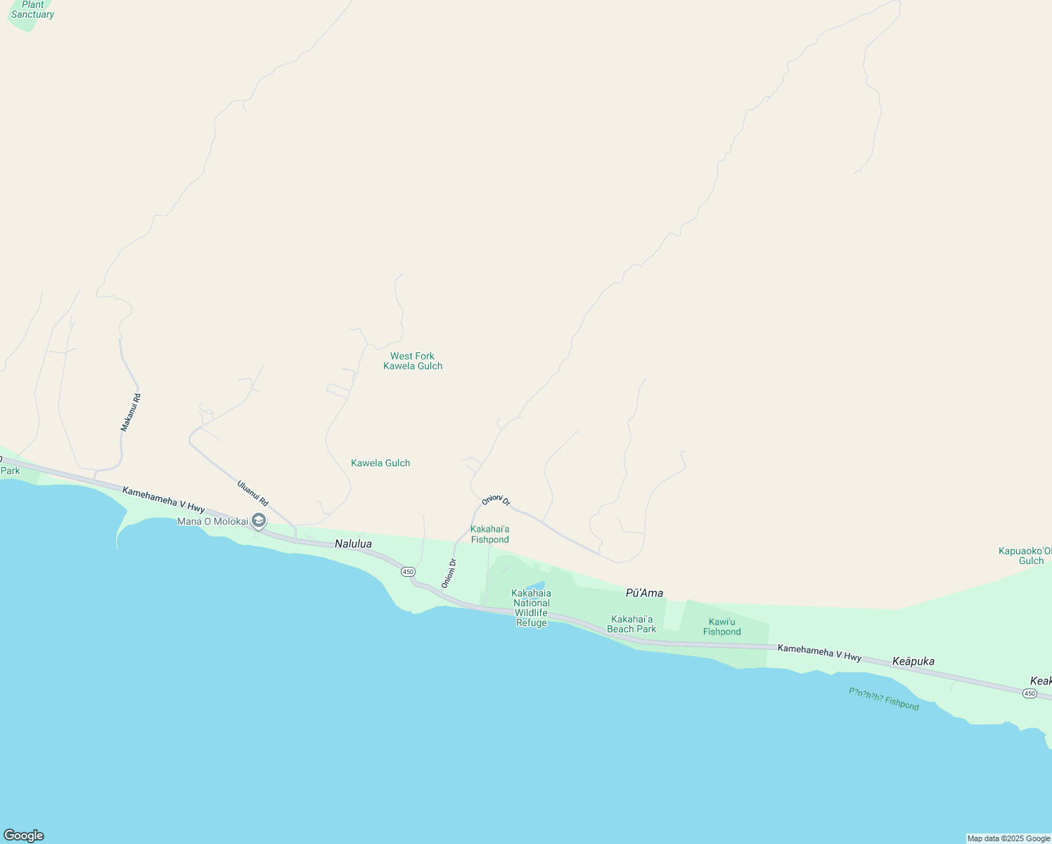 map of restaurants, bars, coffee shops, grocery stores, and more near 214 Kupaia Place in Kaunakakai