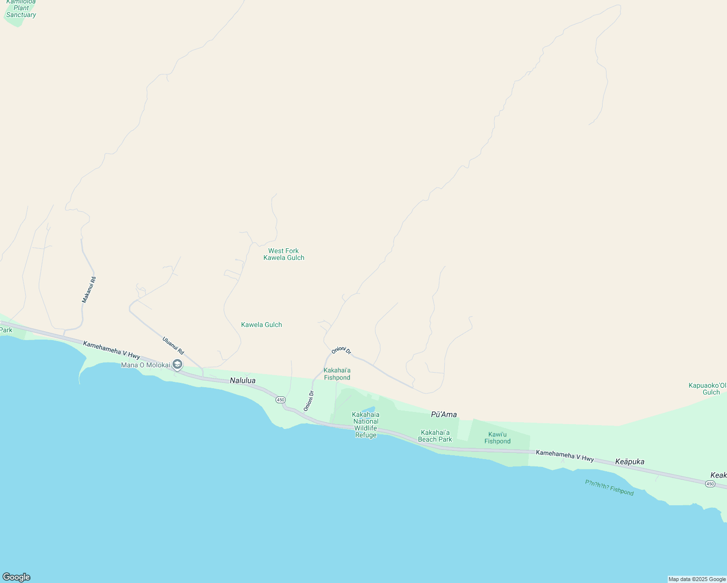 map of restaurants, bars, coffee shops, grocery stores, and more near 231 Kupaia Place in Kaunakakai