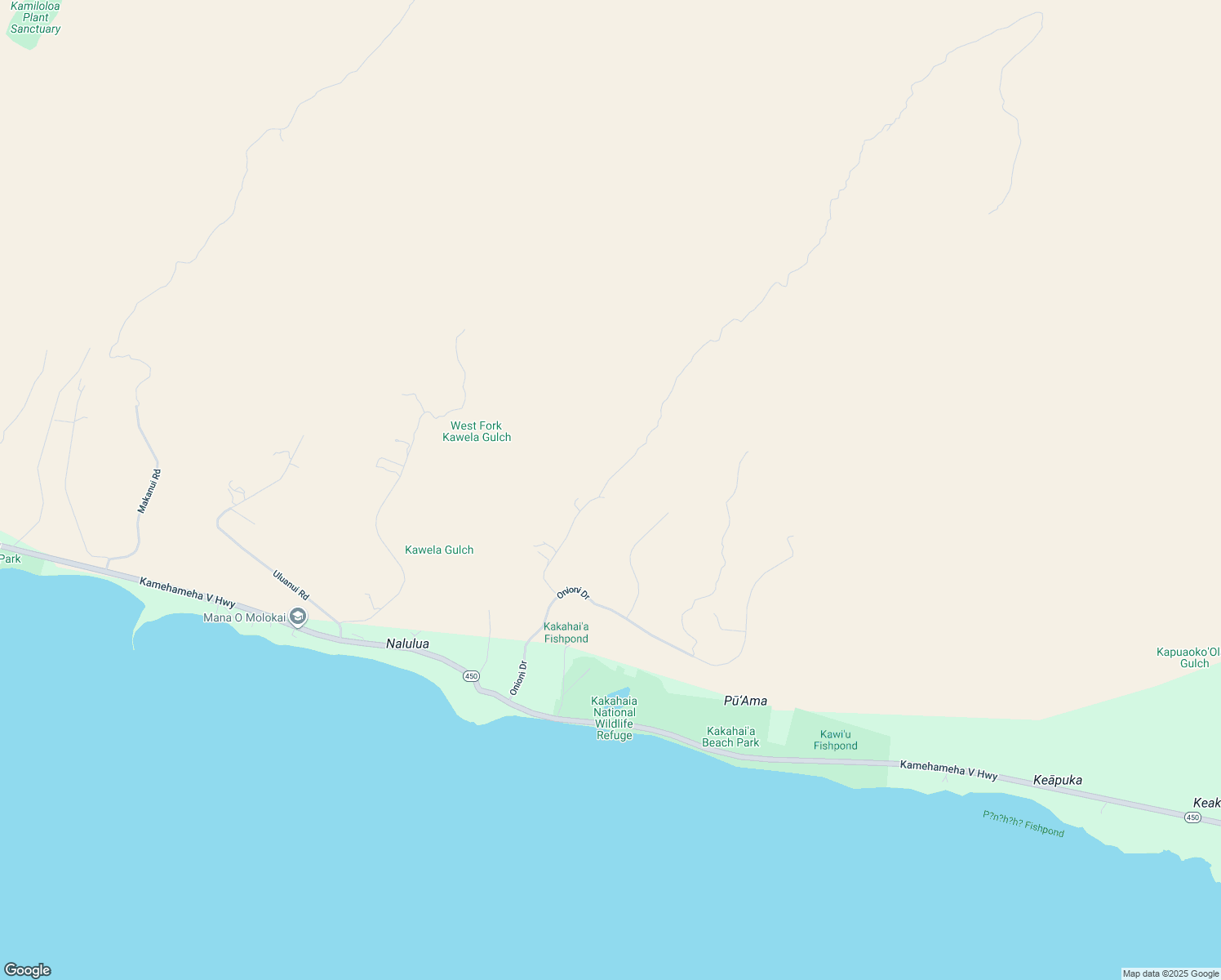 map of restaurants, bars, coffee shops, grocery stores, and more near 231 Kupaia Place in Kaunakakai