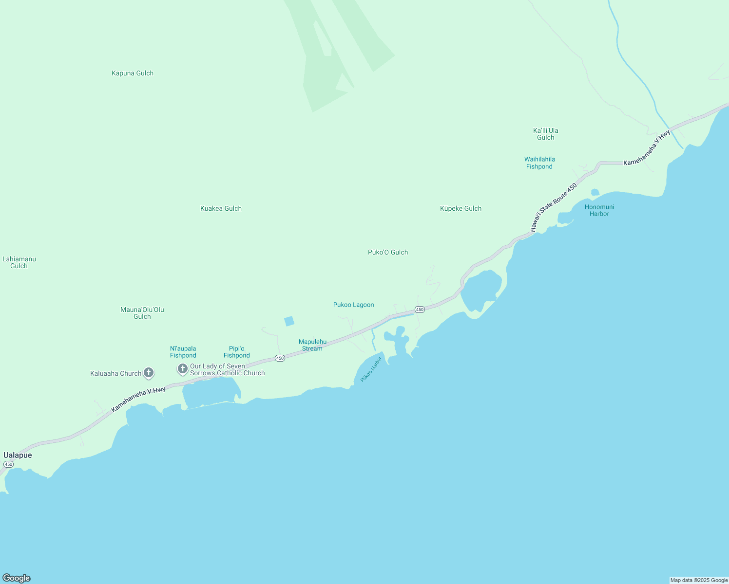 map of restaurants, bars, coffee shops, grocery stores, and more near in Ualapue