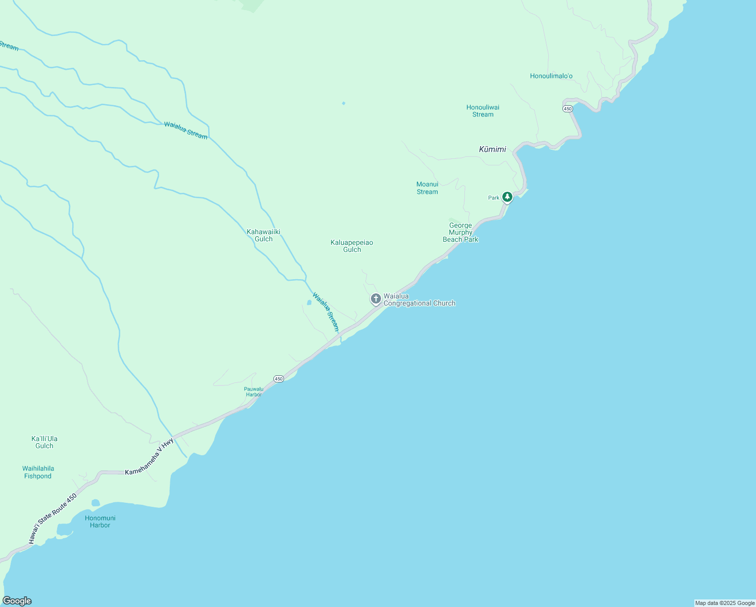 map of restaurants, bars, coffee shops, grocery stores, and more near 10439 Kamehameha V Highway in Kaunakakai