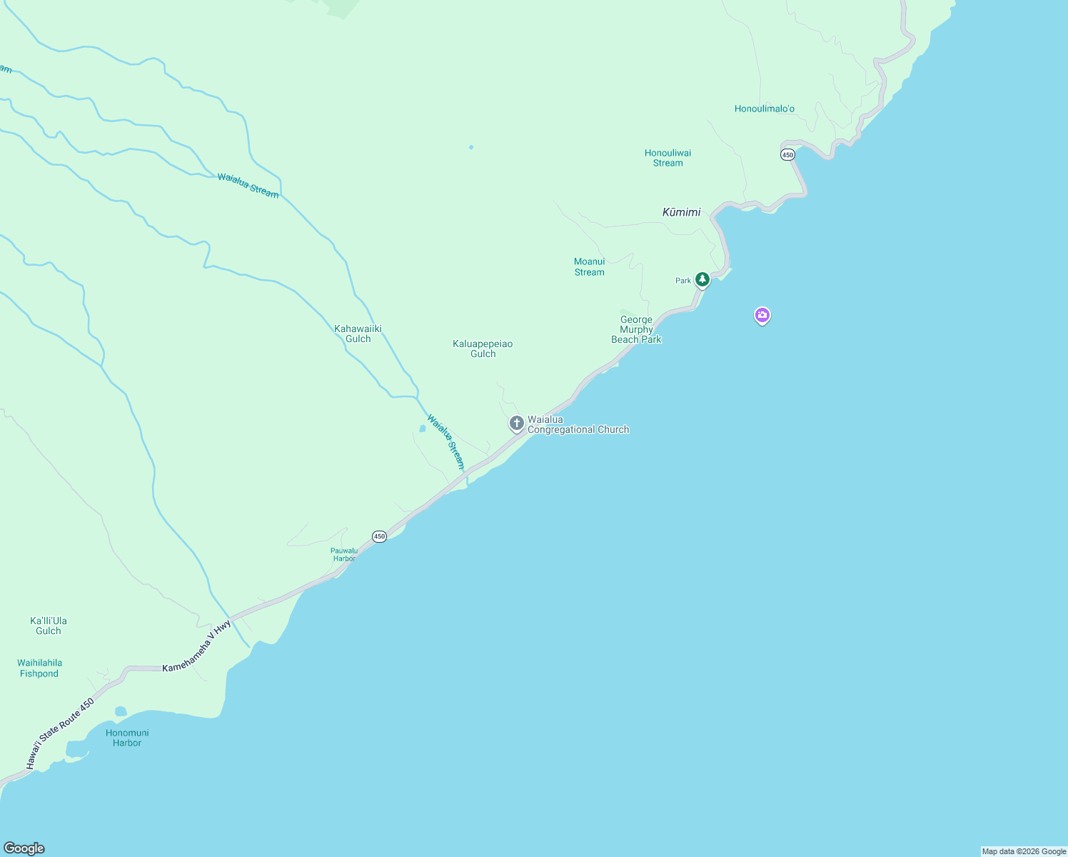 map of restaurants, bars, coffee shops, grocery stores, and more near 10476 Kamehameha V Highway in Kaunakakai