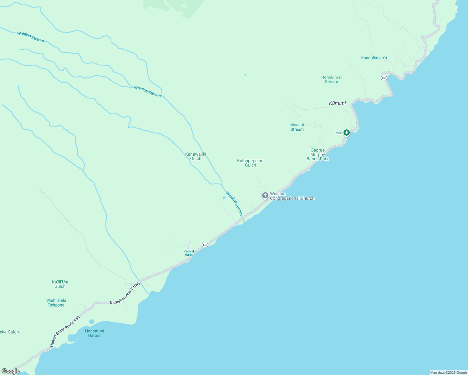 map of restaurants, bars, coffee shops, grocery stores, and more near 10177 Kamehameha V Highway in Kaunakakai