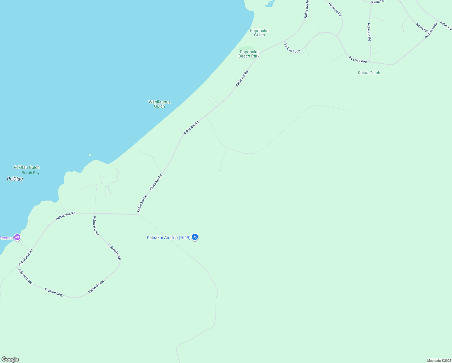 map of restaurants, bars, coffee shops, grocery stores, and more near 142 Aahi Street in Kaunakakai