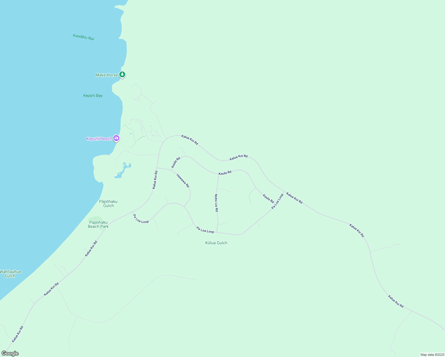 map of restaurants, bars, coffee shops, grocery stores, and more near Noho Lio Road in Maui County