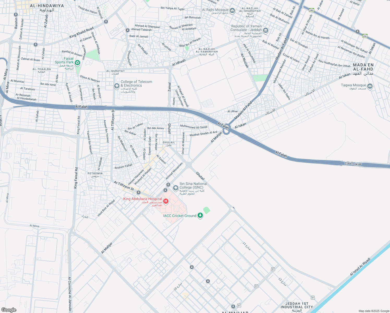 map of restaurants, bars, coffee shops, grocery stores, and more near 8253 Al Jaziri in Jeddah