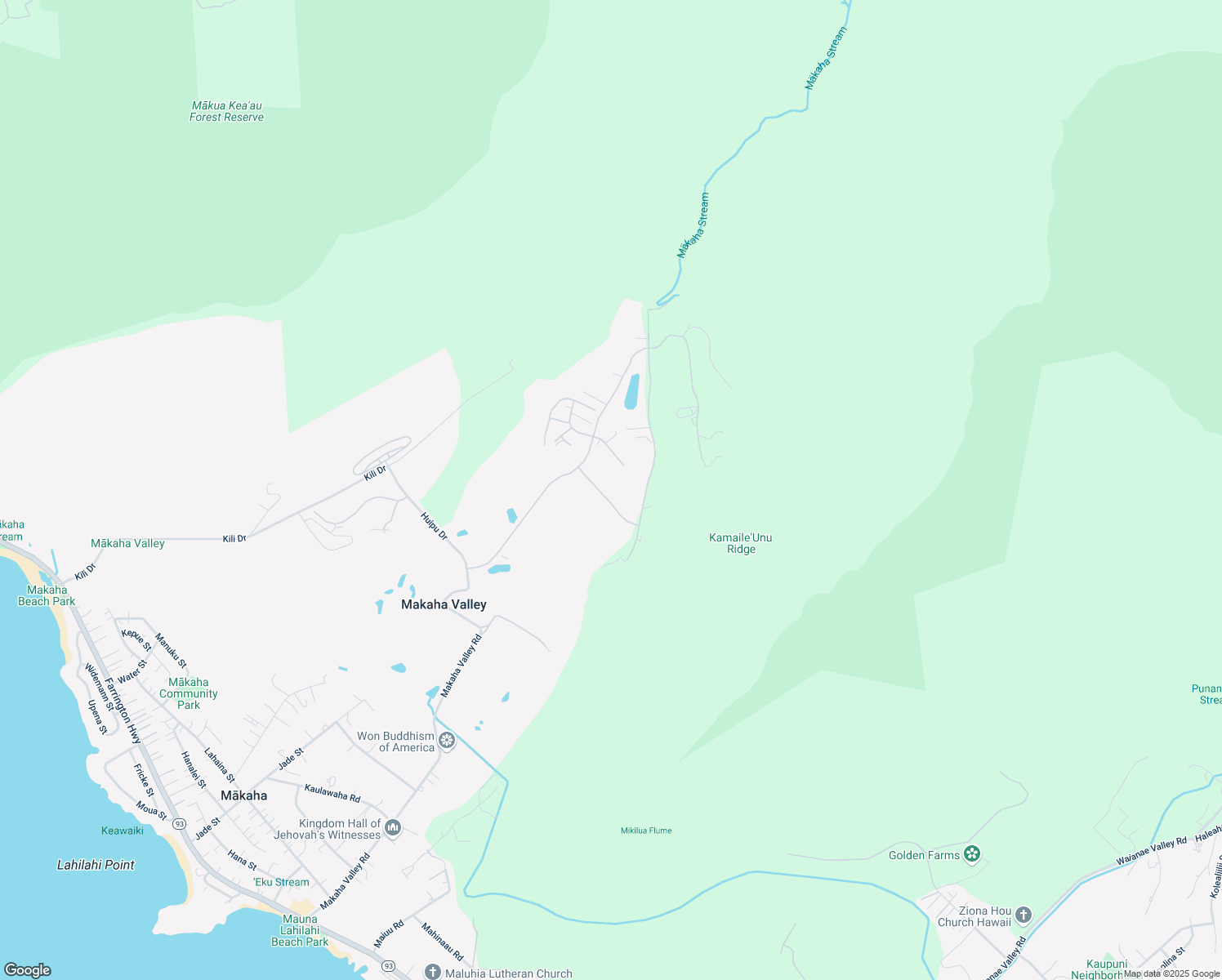 map of restaurants, bars, coffee shops, grocery stores, and more near 84-910 Alahele Street in Waianae