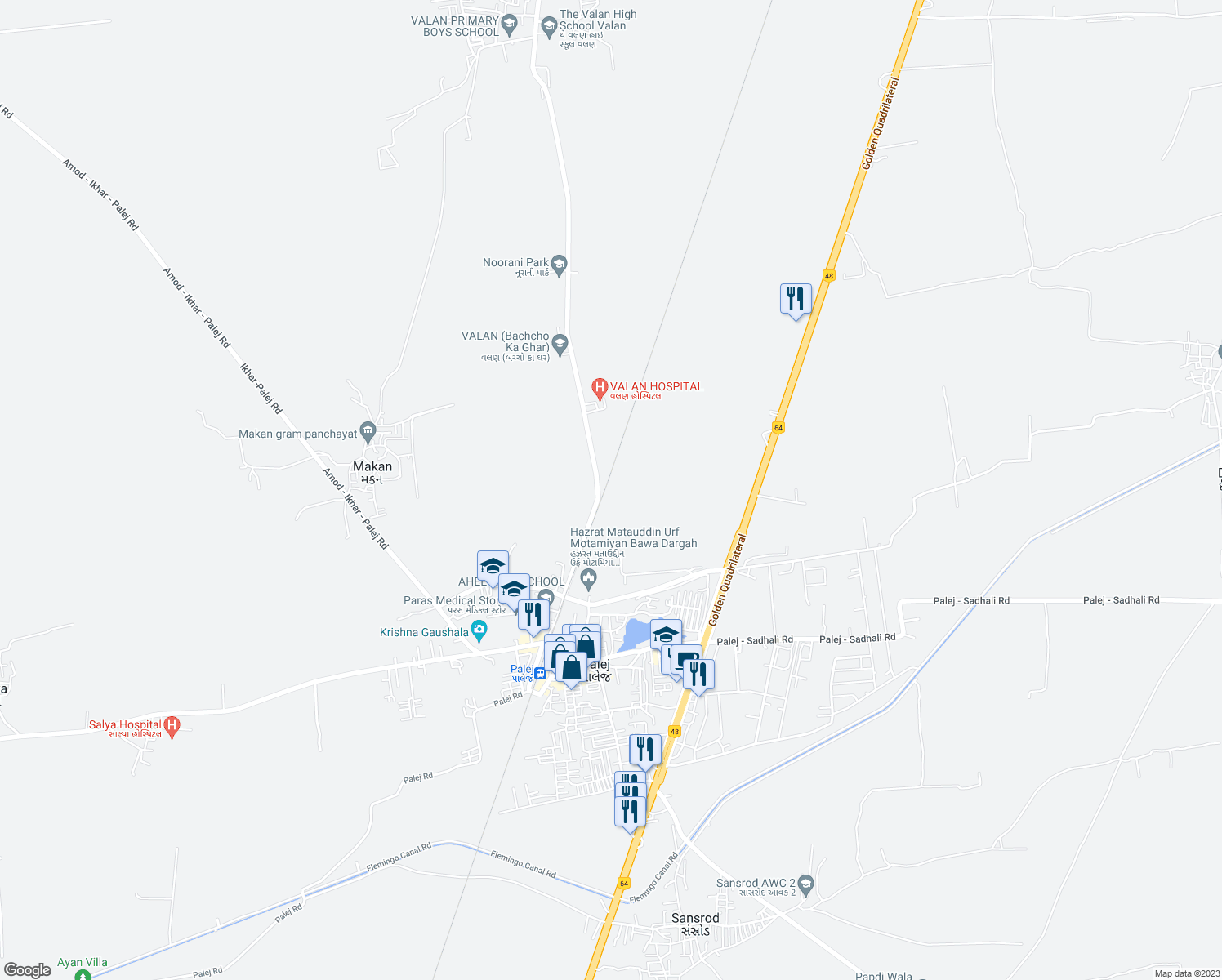 map of restaurants, bars, coffee shops, grocery stores, and more near in 