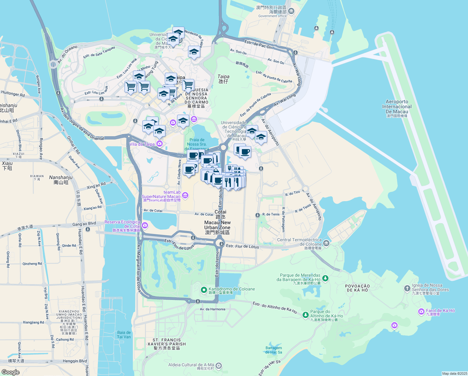 map of restaurants, bars, coffee shops, grocery stores, and more near in 