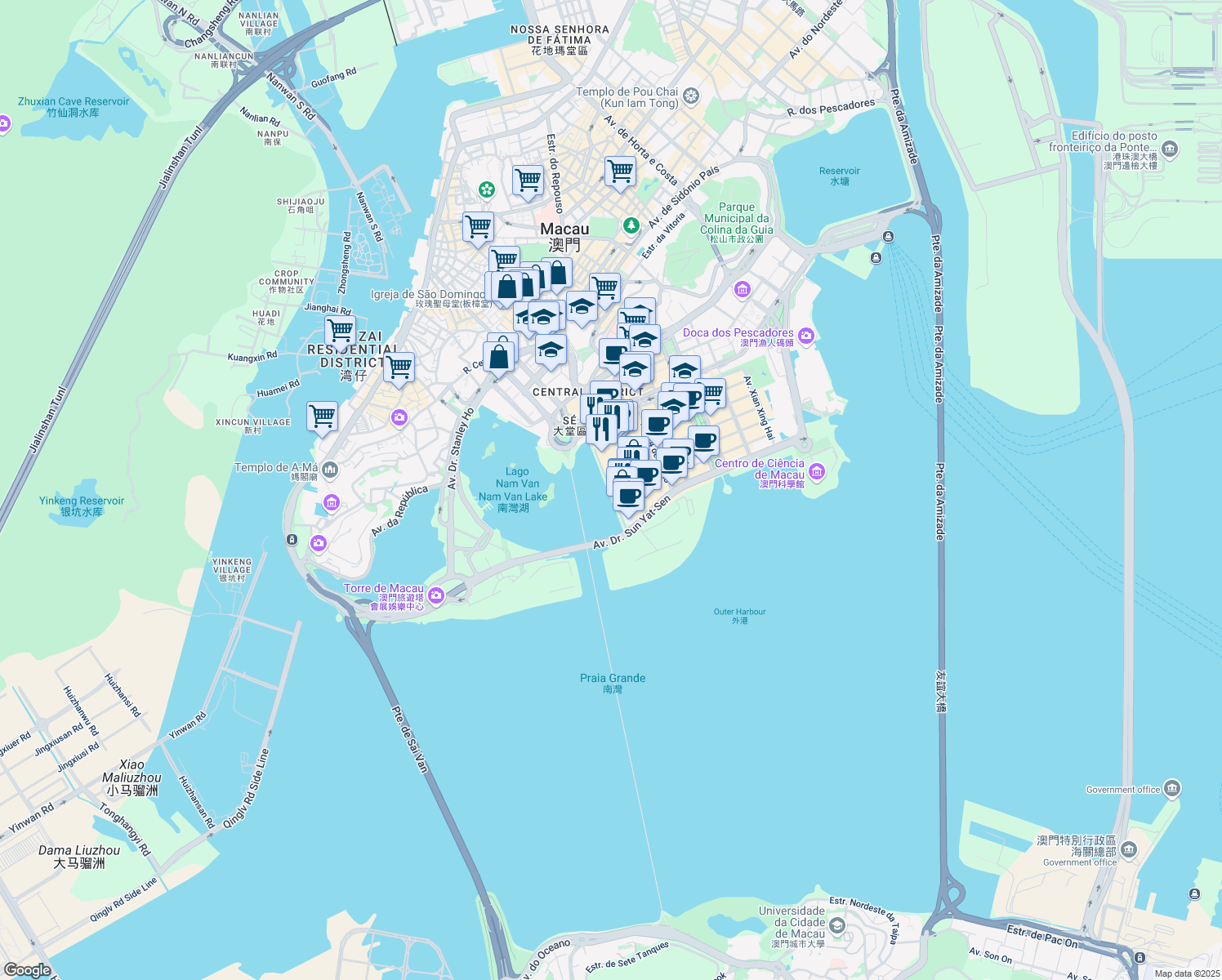 map of restaurants, bars, coffee shops, grocery stores, and more near in 