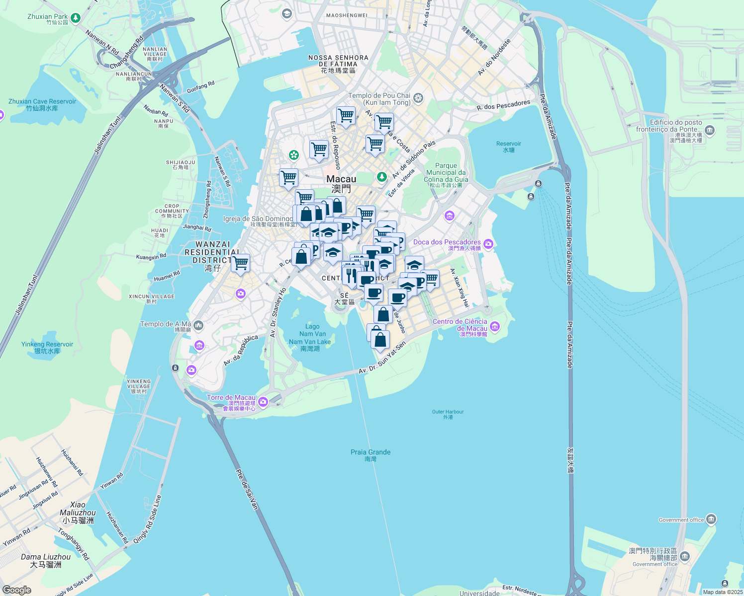 map of restaurants, bars, coffee shops, grocery stores, and more near in 