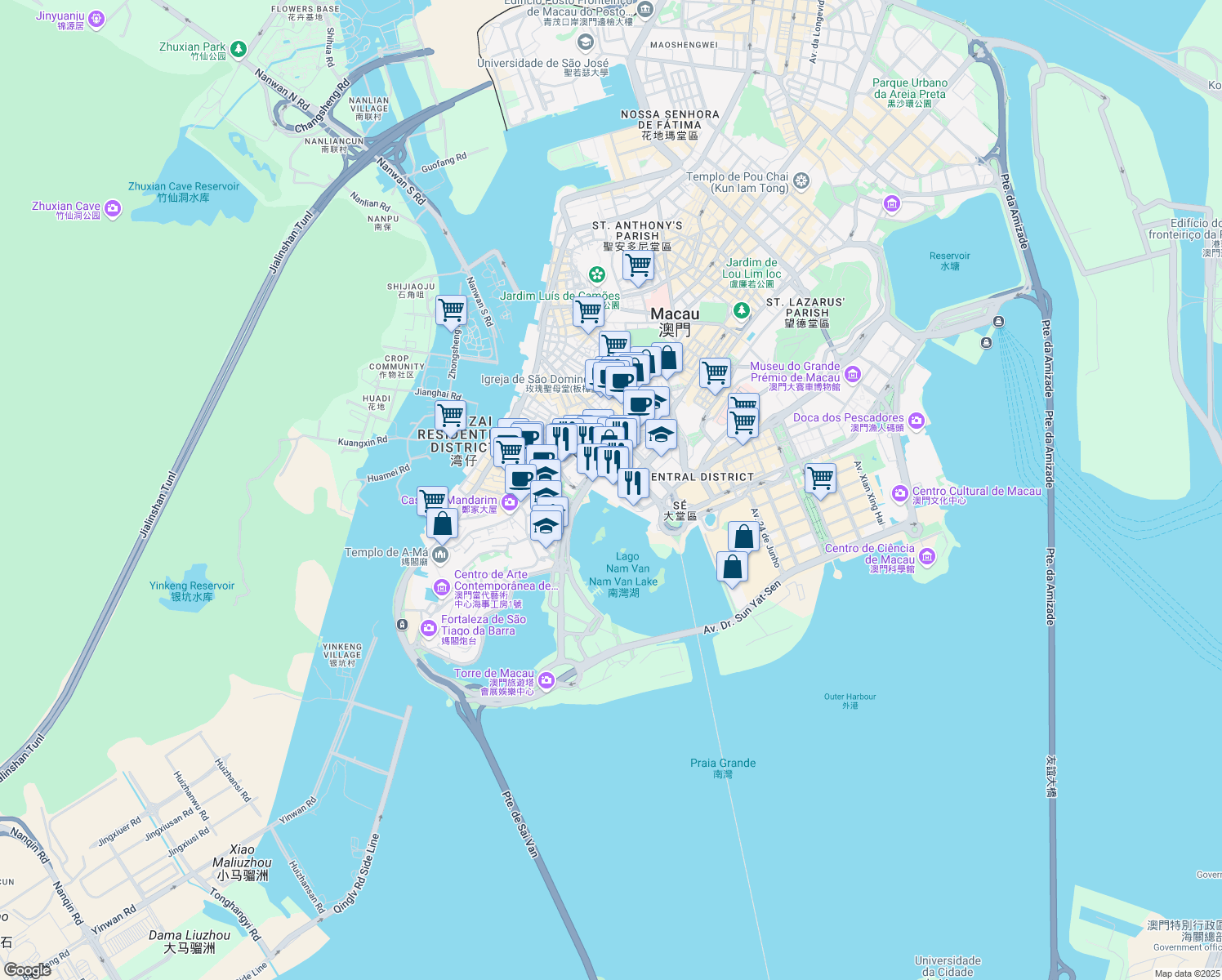 map of restaurants, bars, coffee shops, grocery stores, and more near in 