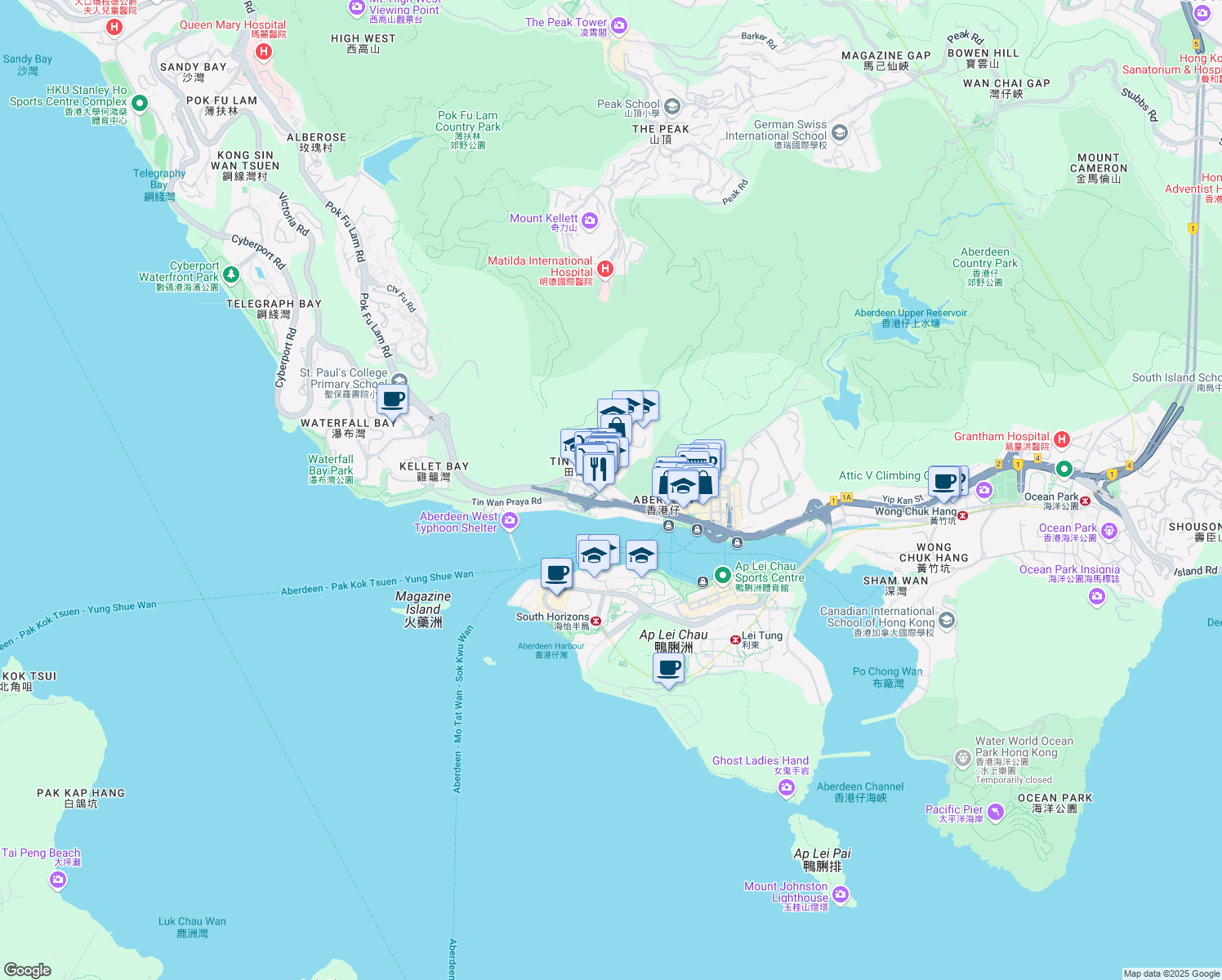 map of restaurants, bars, coffee shops, grocery stores, and more near 11 Tang Fung Street in Hong Kong