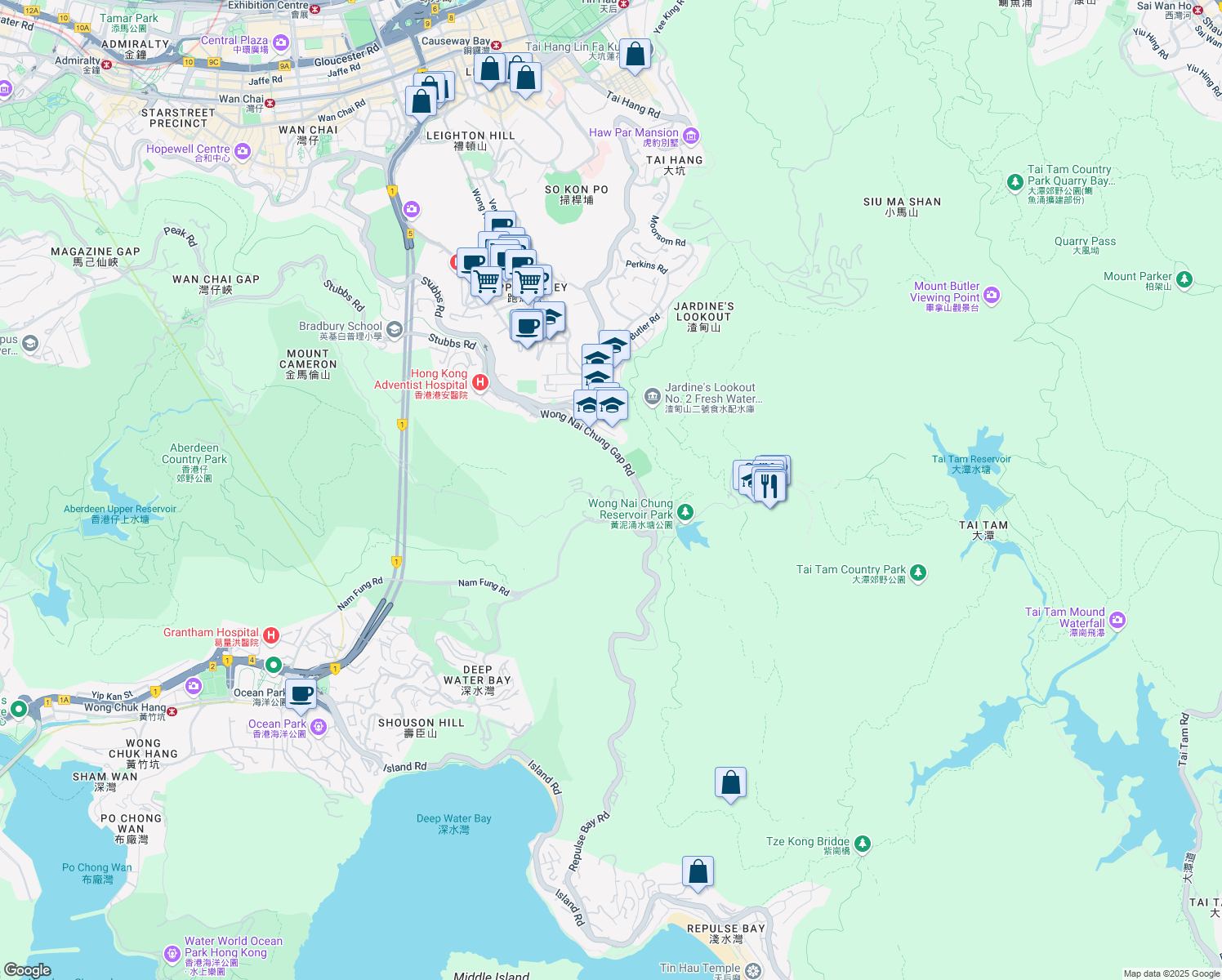 map of restaurants, bars, coffee shops, grocery stores, and more near in 