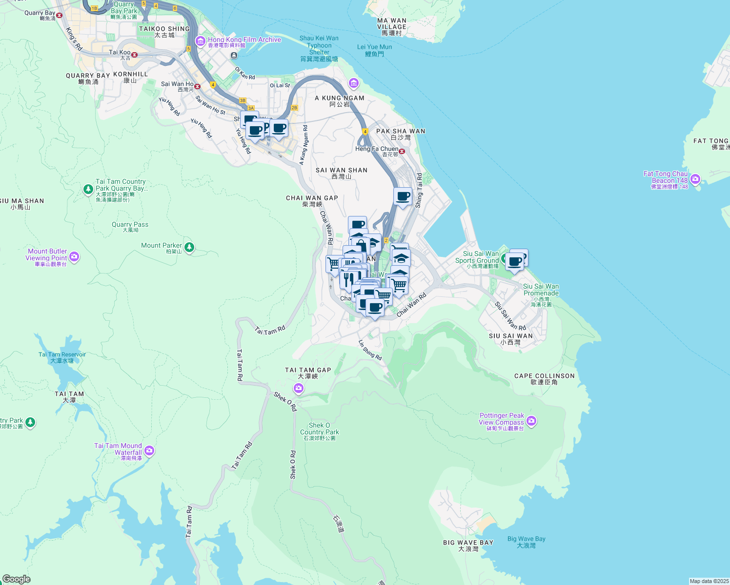 map of restaurants, bars, coffee shops, grocery stores, and more near in 