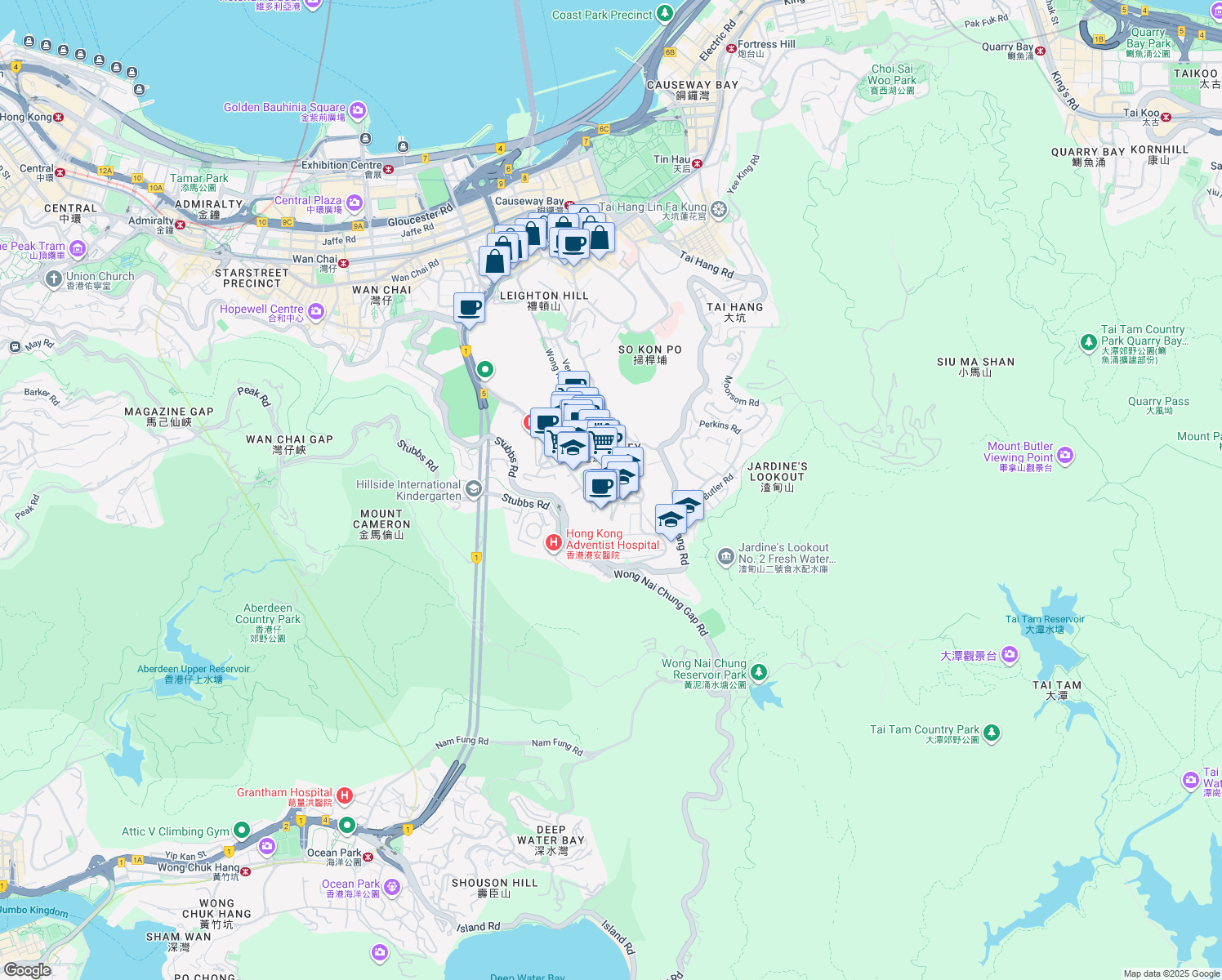 map of restaurants, bars, coffee shops, grocery stores, and more near in 