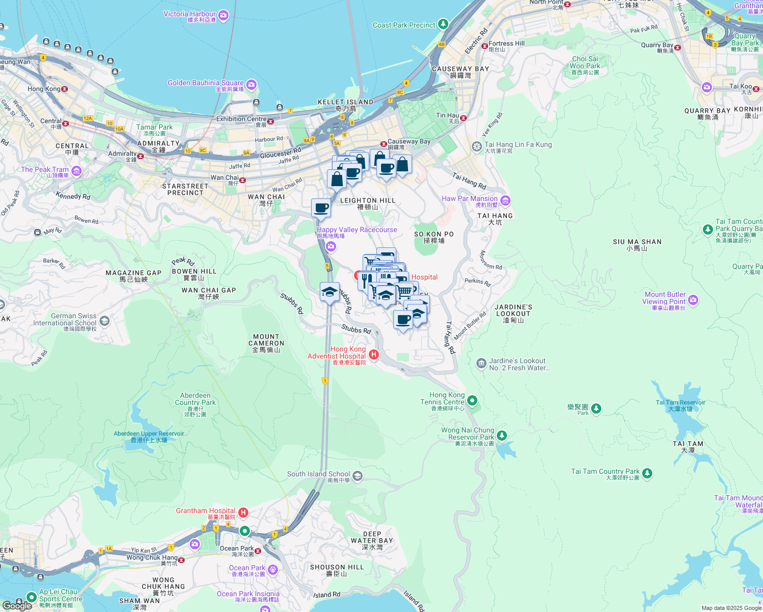 map of restaurants, bars, coffee shops, grocery stores, and more near in 