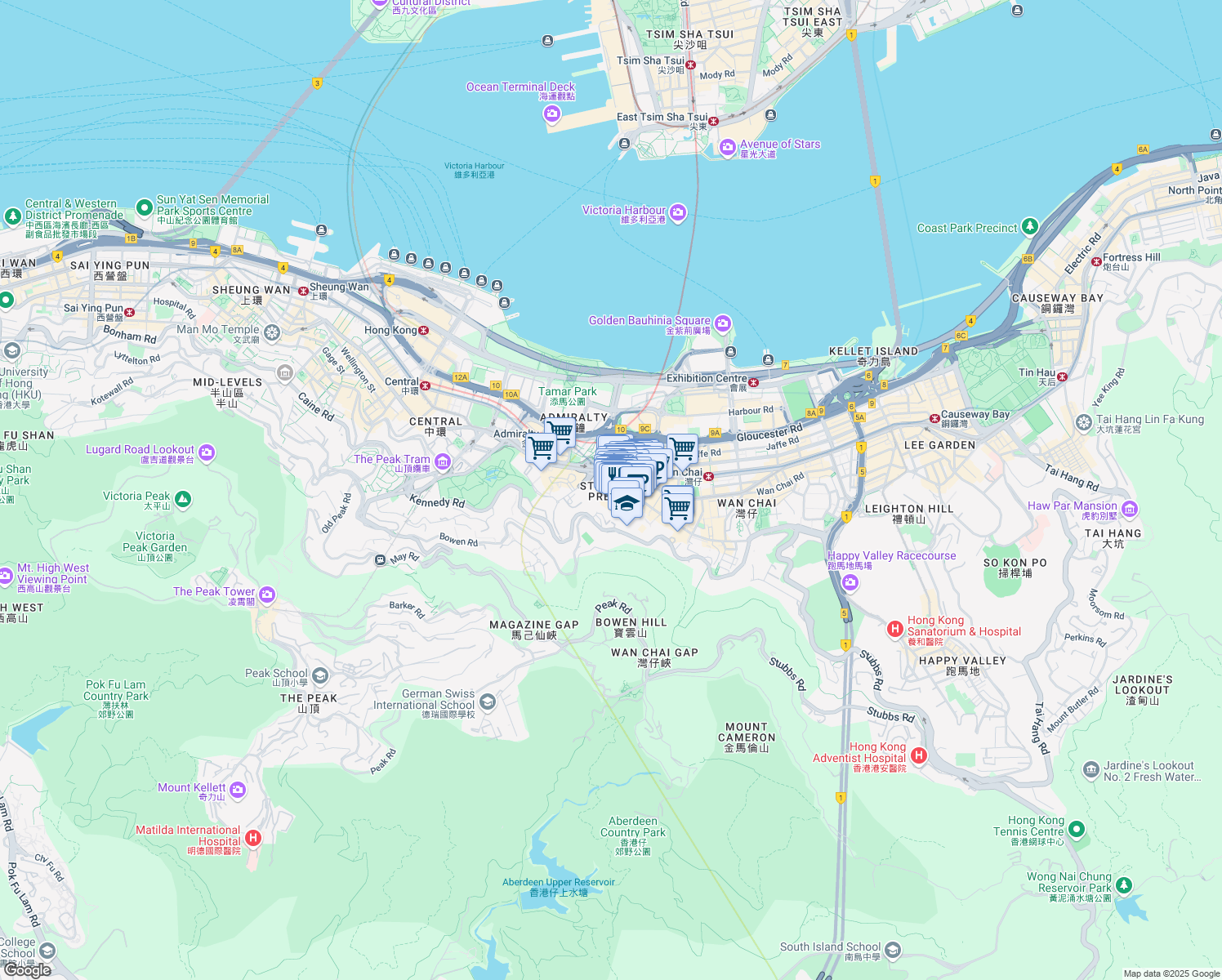 map of restaurants, bars, coffee shops, grocery stores, and more near in 