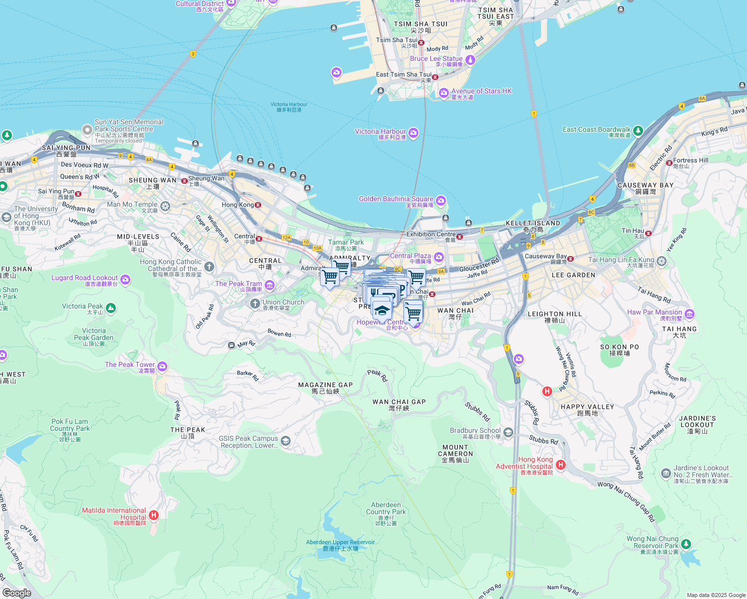 map of restaurants, bars, coffee shops, grocery stores, and more near in 