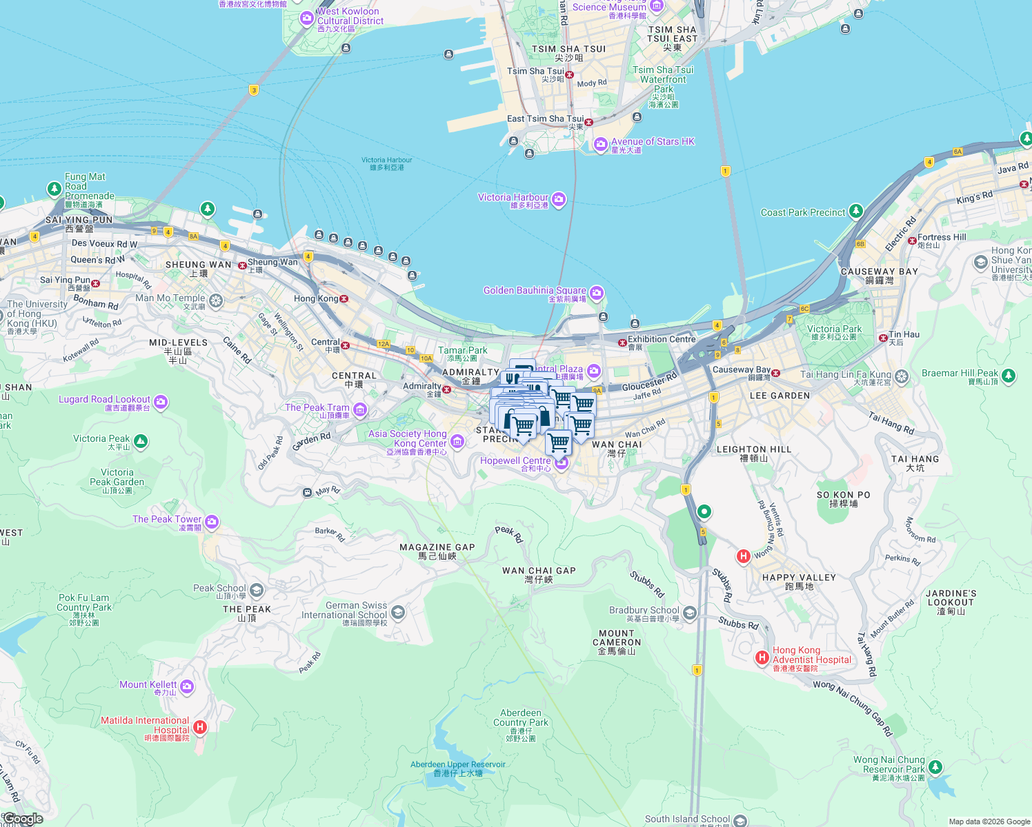 map of restaurants, bars, coffee shops, grocery stores, and more near in 