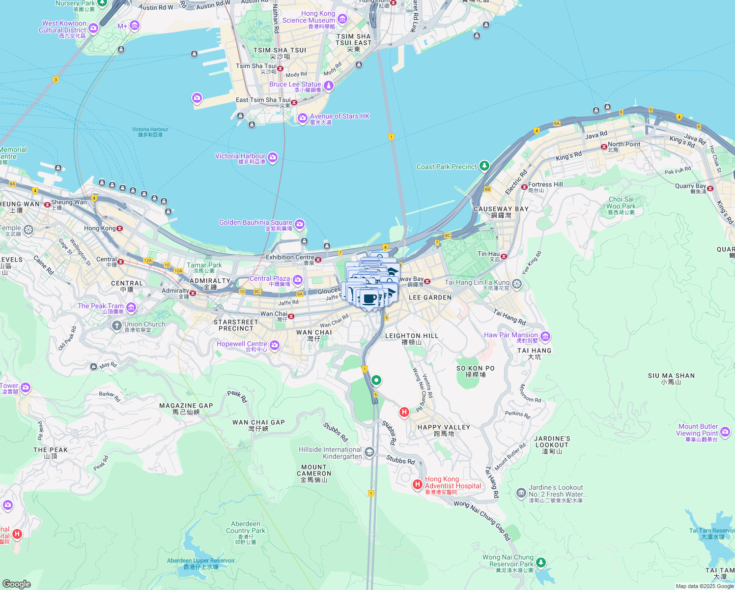 map of restaurants, bars, coffee shops, grocery stores, and more near in 